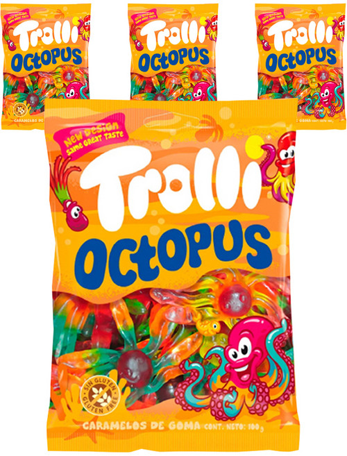 Trolli 章魚造型軟糖, 100g, 4包