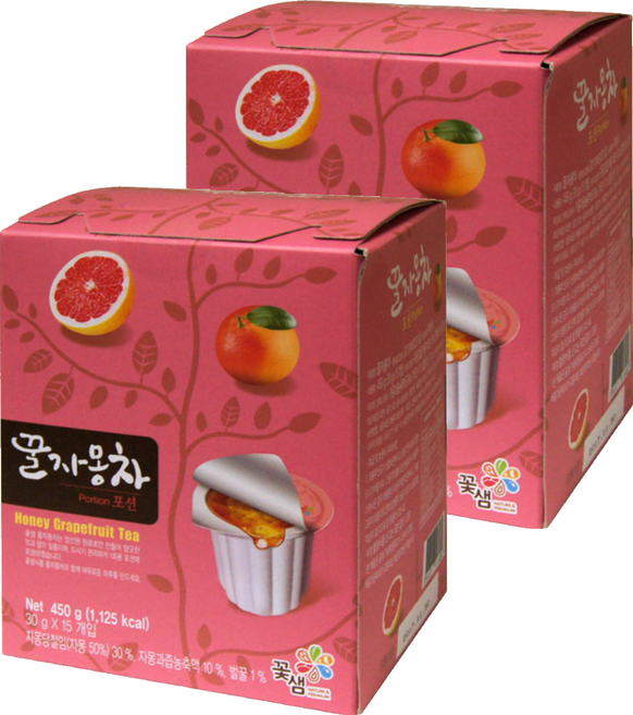 꽃샘식품 꽃샘 꿀자몽차포션, 30g, 15개입, 2개