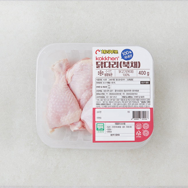코켄 무항생제 인증 닭다리 북채, 400g, 1개