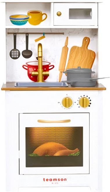 teamson kids 小廚師戴米爾經典玩具廚房, 白色, 1個