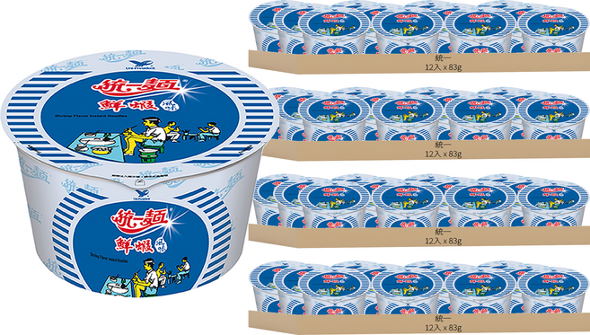 統一 統一麵 鮮蝦風味 83g, 48入