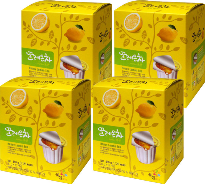 꽃샘식품 꽃샘 꿀레몬차포션, 30g, 15개입, 4개