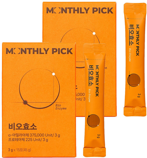 먼슬리픽 고소한 곡물 발효 비오효소, 2개, 15회분