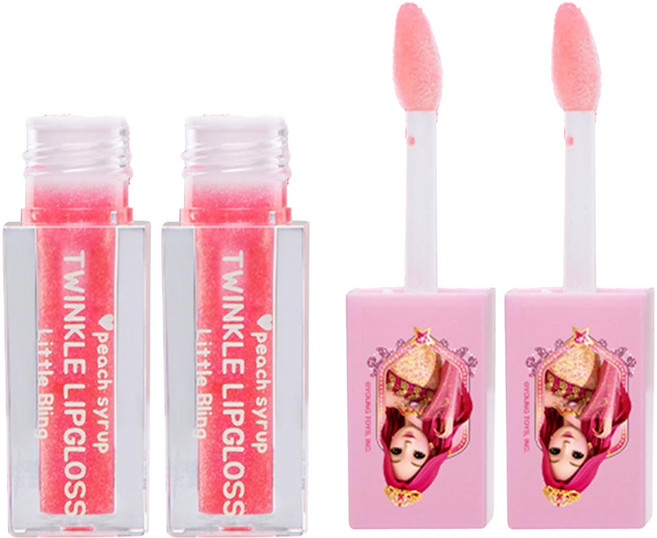리틀블링 시크릿쥬쥬 별의여신 트윙클 어린이 립글로스 3ml, 트윙클핑크, 2개