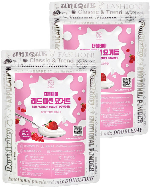 더블데이 레드패션 딸기 요거트 파우더, 800g, 2개