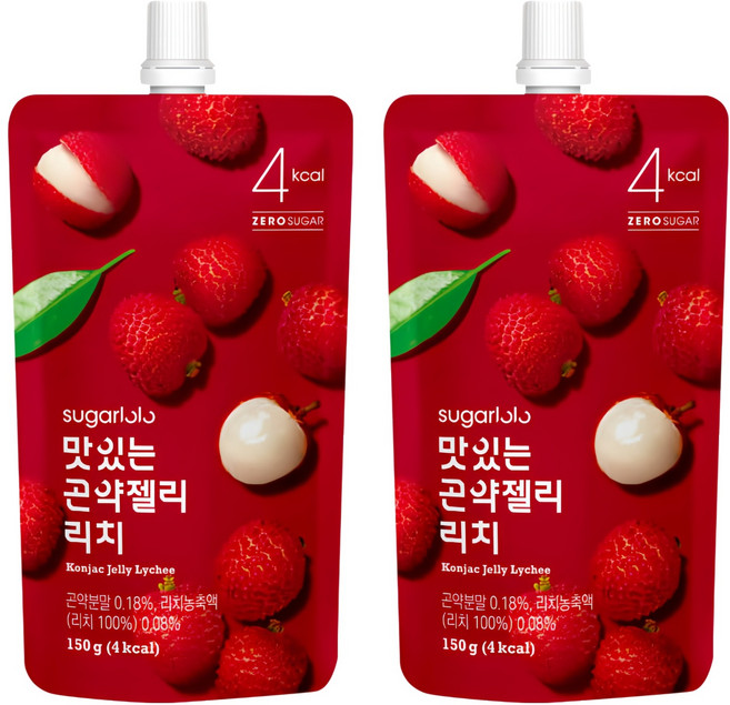 sugarlolo INTAKE 蒟蒻果凍飲 荔枝風味, 150g, 2包