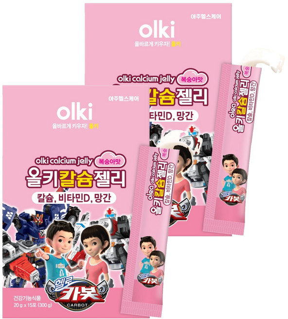 올키 칼슘젤리 복숭아맛 15p, 300g, 2개
