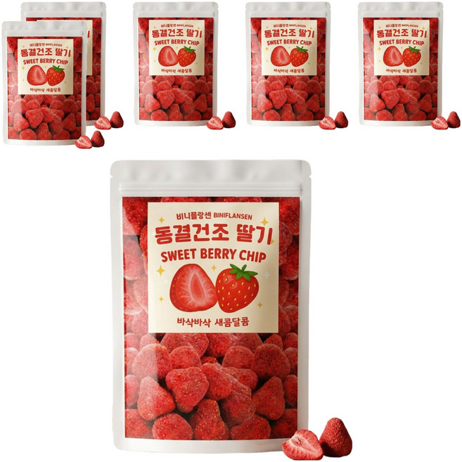 비니플랑센 동결건조 딸기 스윗베리칩, 110g, 6개
