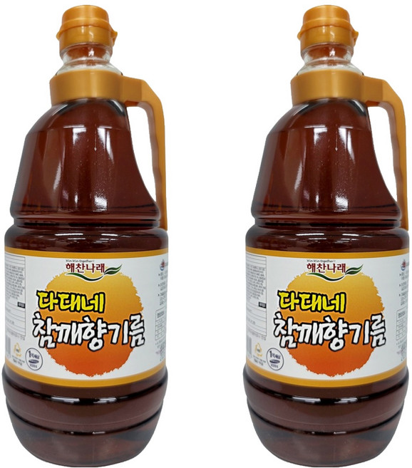 해찬나래 다대내 참깨향기름, 1.8L, 2개