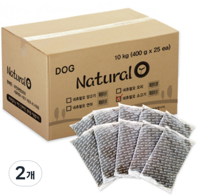 네츄럴오 전연령 강아지 B 건식사료, 오리, 10kg, 2개