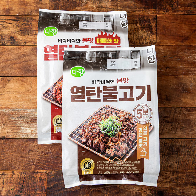 다향 열탄 오리 불고기 불고기맛 400g + 매콤한맛 400g, 800g, 1세트