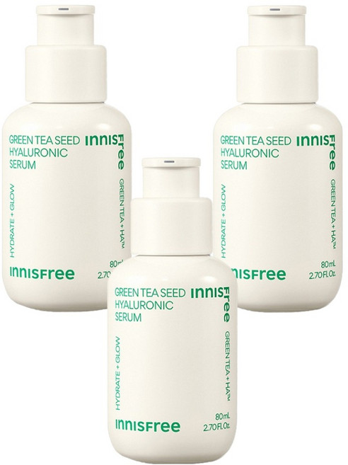INNISFREE 台灣公司貨 綠茶籽玻尿酸保濕精華, 80ml, 3瓶