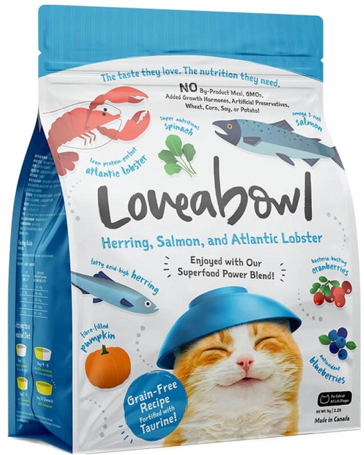 Loveabowl 囍碗 全齡貓 天然無穀系列 乾飼料 LBC3 鯡魚 + 鮭魚 +龍蝦, 鯡魚 + 鮭魚 + 龍蝦, 150g, 1袋