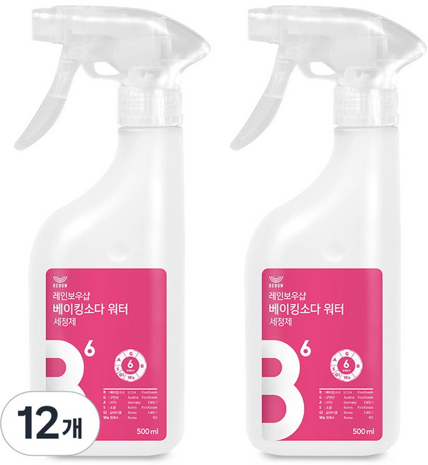 레인보우샵 베이킹소다 워터 다목적세정제, 500ml, 12개