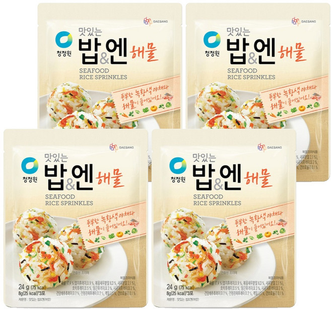 청정원 맛있는 밥 엔 해물 후리가케, 24g, 4개