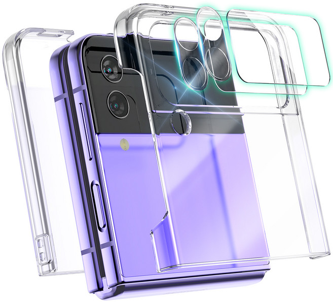 구스페리 진짜 투명한 휴대폰 케이스 + 카메라 렌즈 액정보호필름 2개 세트