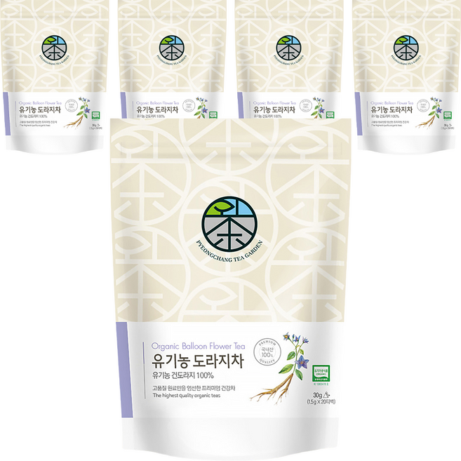 평창다원 유기농 도라지차 생분해 티백, 1.5g, 20개입, 5개