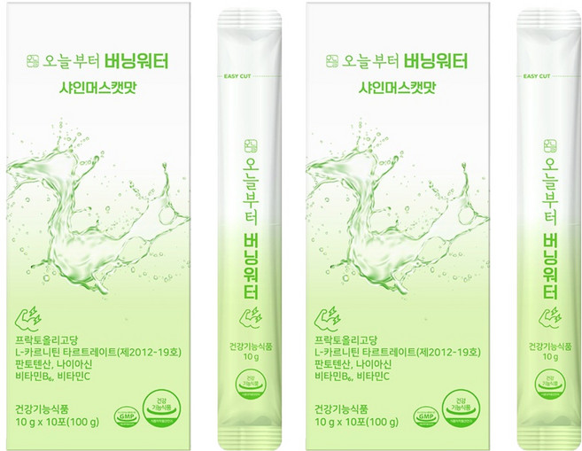 오늘부터 버닝워터 샤인머스캣맛 다이어트보조제, 10회분, 2개