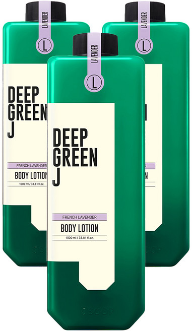 딥그린제이 아로마 비건 바디로션 라벤더향, 1L, 3개