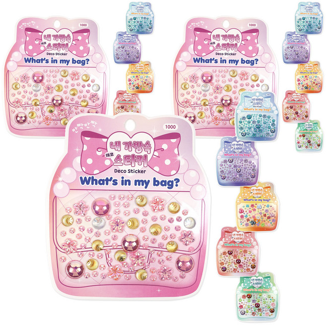 포포팬시 내 가방 속 데코 보석스티커 6종 세트, 혼합색상, 3세트