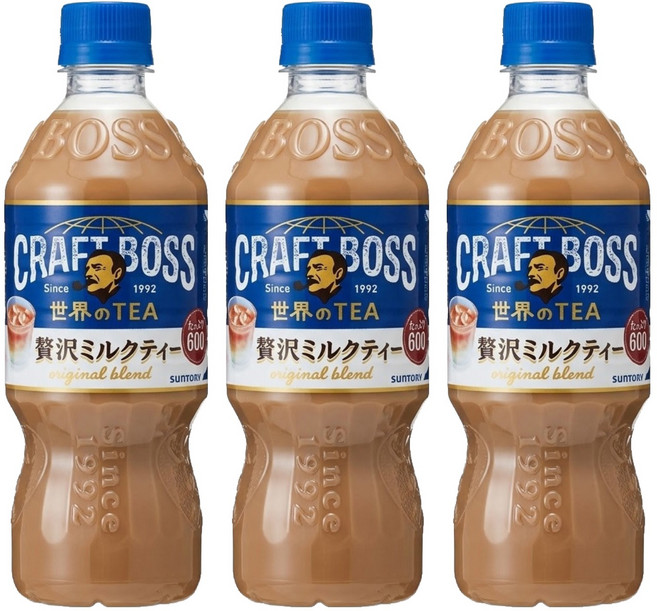 日本 BOSS 工藝奶茶, 600ml, 3瓶