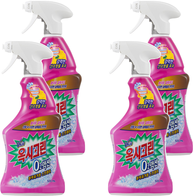 오투액션 얼룩제거 스프레이, 500ml, 4개