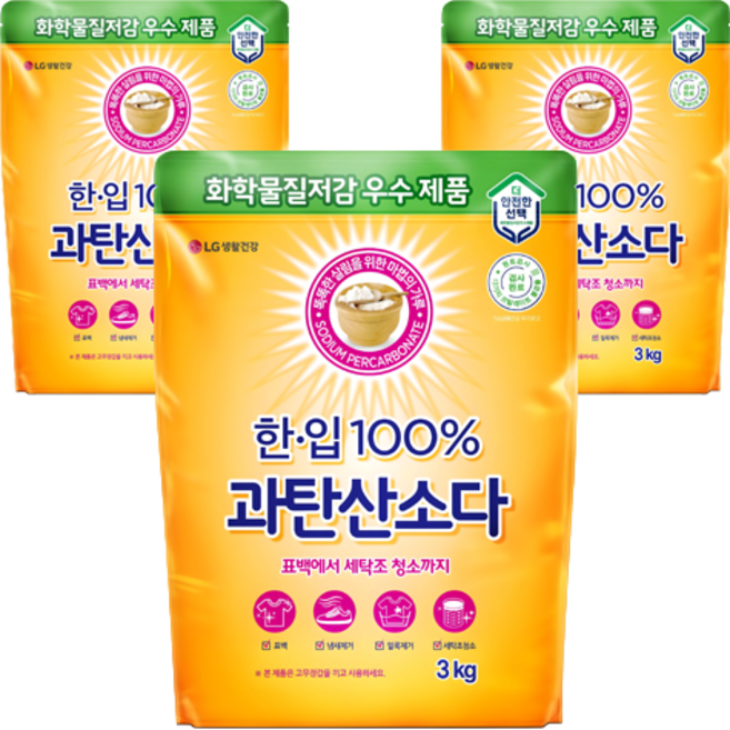 한입 100% 과탄산소다, 3kg, 3개