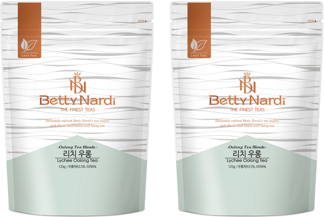 Betty Nardi 水蜜桃烏龍茶茶葉 夾鏈袋裝, 125g, 1包, 2包