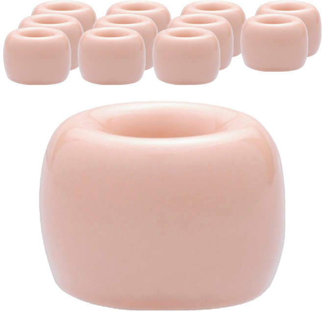 블럭마트 도자기 칫솔꽂이, 핑크, 12개