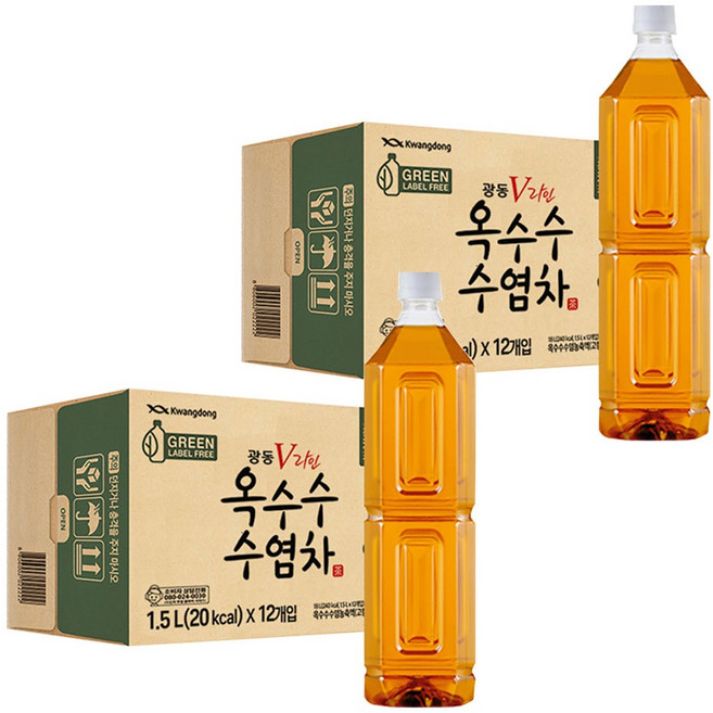광동옥수수수염차 무라벨, 1.5L, 24개