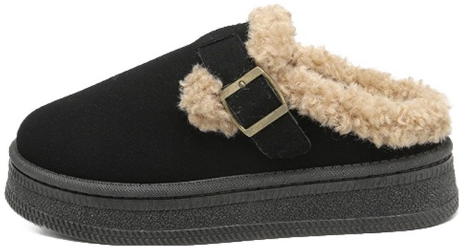 잭앤질 여성용 플리스 퍼피 버클 슬리퍼 뮬 JD4811S