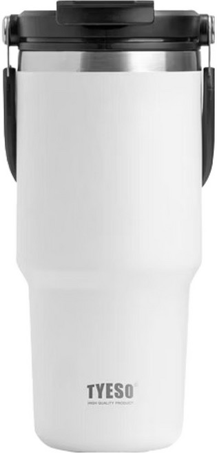 TYESO 泰碩 1.05L 304不鏽鋼 雙層 手提 冰壩杯 保溫保冷杯 雪峰白 1個