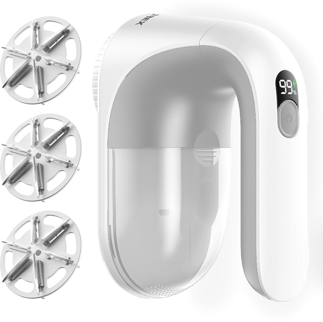 유토렉스 휴대용 충전식 세탁소 프리미엄 핸디형 보풀제거기 + 추가날 세트, UTR-300, 화이트