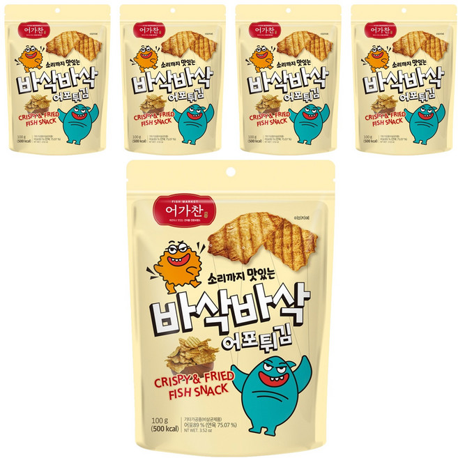 어가찬 소리까지 맛있는 바삭바삭 어포튀김, 100g, 5개