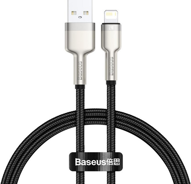 Baseus 倍思 卡福樂 2.4A 快充線 iPhone, 2m, 黑色, 1條