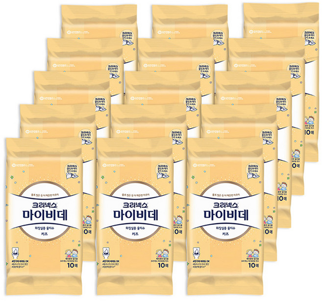 마이비데 키즈 화장실용 물티슈 리필형, 10매, 15개