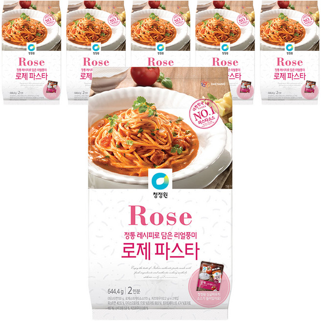 청정원 크림 로제파스타, 644.4g, 6개