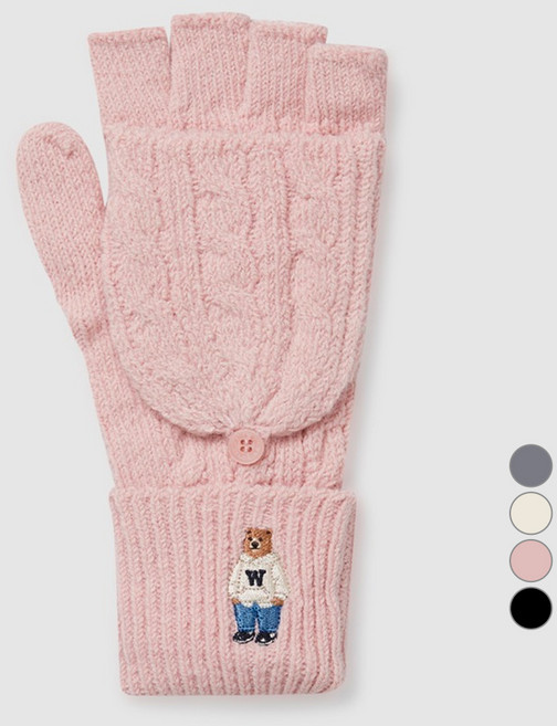 WHO.A.U 女款史蒂夫麻花針織兩用手套