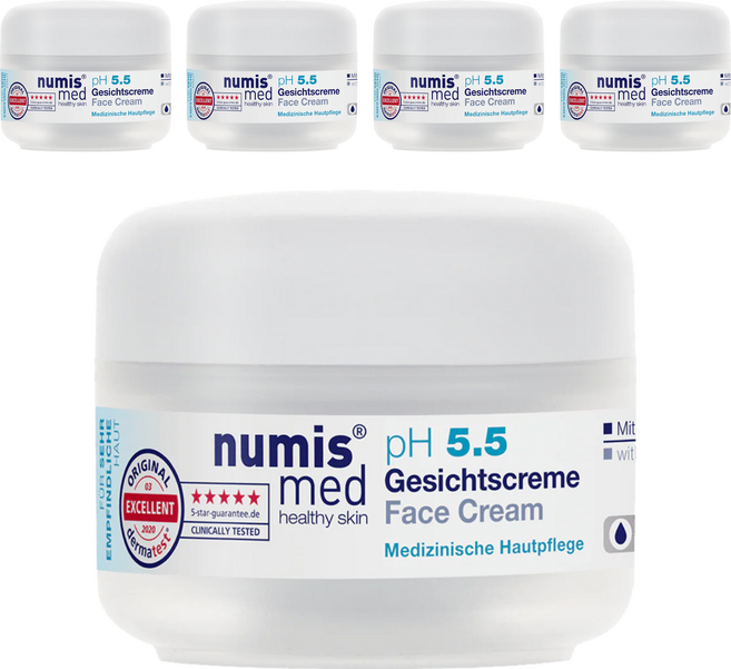 numis med 樂美思 pH5.5 舒敏凍齡霜 深層保濕不黏膩 舒緩修護敏感肌, 50ml, 5罐