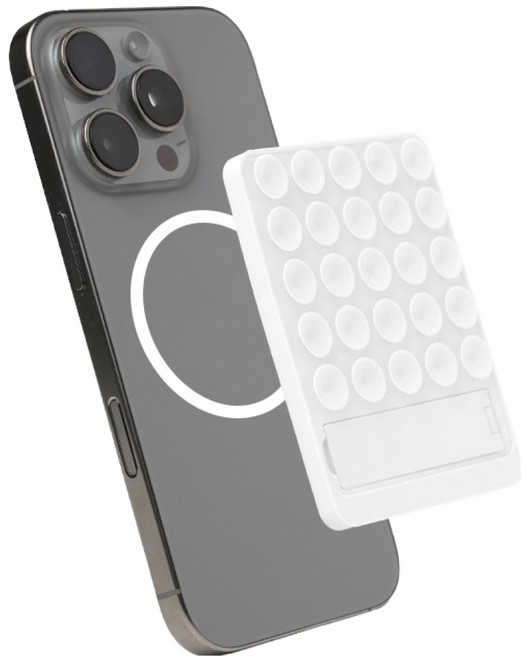 대한 맥세이프 뽁뽁이 거치대 실리콘 흡착패드 6 x 7.5 cm, 글로시 화이트, 1개