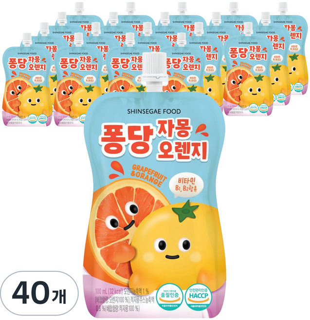 신세계푸드 퐁당 자몽오렌지, 100ml, 40개