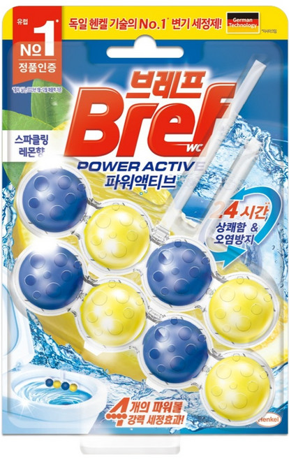 브레프 파워액티브 변기세정제 스파클링 레몬향, 1개