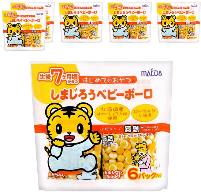 MAEDA 大阪前田製菓 5連小老虎蛋酥, 原味, 60g, 6組