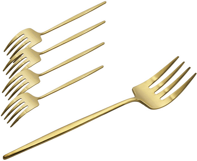 테이블아트 아벨라 네발 포크 대형, 단품, 무광골드, 5개