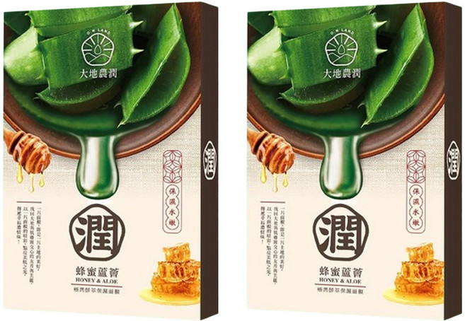 MY SCHEMING 我的心機 大地農潤 極潤鮮萃蜂蜜蘆薈保濕面膜 源生質地 嫩膚凍體 植纖膜布 親膚舒柔 保濕修護 深層滋潤, 5片, 2盒