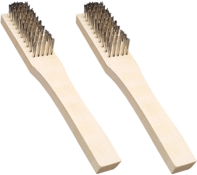 월드크린 나무자루 스텐 브러쉬 솔 특대형, 혼합색상, 2개