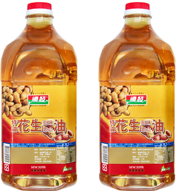 順發油品 花生風味調合油, 2.6L, 2瓶