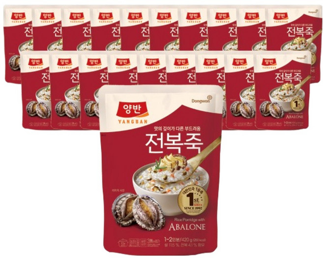 양반 전복죽, 420g, 20개