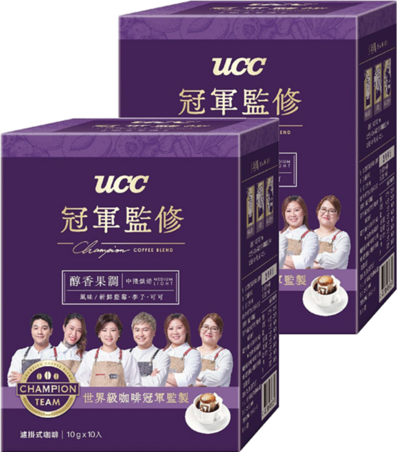 ucc Champion Coffee Blend 冠軍監修 醇香果調濾掛式咖啡, 10g, 10包, 2盒
