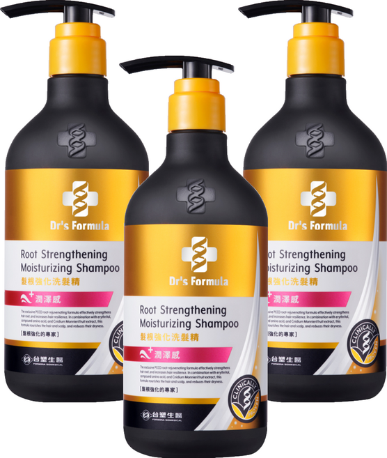台塑生醫 髮根強化洗髮精 潤澤感, 580g, 3瓶